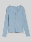 Tom Tailor Denim Regular Fit Langarmshirt mit Henley-Ausschnitt in Hel...