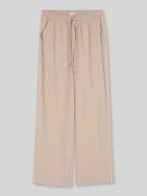Tom Tailor Wide Leg Hose mit Tunnelzug in Taupe, Größe 34/32