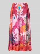 miss goodlife Midirock aus reiner Viskose mit Allover-Motiv-Print in R...