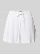 Only Relaxed Fit Bermudas aus Viskose-Leinen-Mix Modell 'GOA' in Weiss...