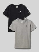 CHAMPION T-Shirt mit Label-Print im 2er-Pack in Black, Größe 164