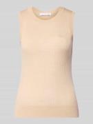 Lacoste Slim Fit Pullunder aus reiner Wolle in Camel, Größe 34