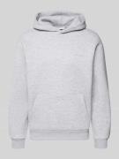 REVIEW Hoodie mit Känguru-Tasche in Hellgrau Melange, Größe L