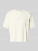 Calvin Klein Jeans Relaxed Fit T-Shirt aus reiner Baumwolle in Offwhit...