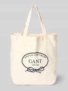 Gant Shopper mit Label-Stitching in Ecru, Größe 1