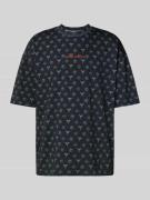 CARLO COLUCCI Oversized T-Shirt mit Label-Stitching in Black, Größe S