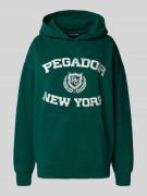 Pegador Oversized Hoodie mit Logo-Stitching Modell 'Frieda' in Dunkelg...