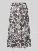 comma Midirock im Stufen-Look in Rauchblau, Größe 34