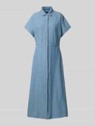 Stefanel Hemblusenkleid in Denim-Optik mit verdeckter Knopfleiste in J...