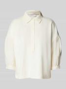 Rich & Royal Sweatshirt mit Hemdblusenkragen in Offwhite, Größe M