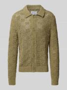 JAKE*S STUDIO MEN Cardigan mit Strukturmuster in Mud, Größe S