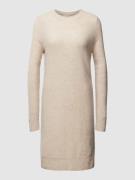 Christian Berg Woman Knielanges Strickkleid aus Woll-Mix in Beige Mela...