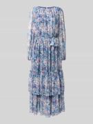 Swing Abendkleid mit Volants in Marine, Größe 36