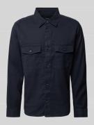 OLYMP Level Five Casual Fit Hemdjacke aus Leinen-Baumwoll-Mix in Marin...