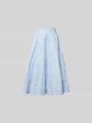 ROTATE Midirock mit Nahtreißverschluss in Hellblau, Größe 34