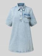 EDITED Jeanskleid mit Brusttasche in Jeansblau, Größe 34