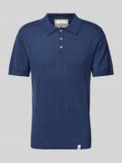 Colours & Sons Slim Fit Poloshirt mit Leinen-Anteil in Marine, Größe L