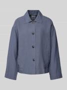 Jake*s Casual Loose Fit Hemdbluse aus Lyocell-Leinen-Mix in Jeansblau,...