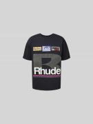 RHUDE T-Shirt mit Label-Print in Black, Größe XL