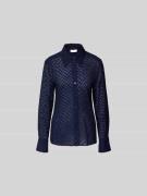 Lala Berlin Slim Fit Hemdbluse mit Hemdblusenkragen in Dunkelblau, Grö...