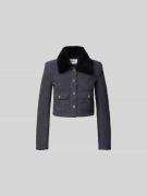 Self-Portrait Blazer aus reiner Baumwolle in Mittelgrau, Größe L