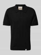 Colours & Sons Slim Fit Poloshirt mit Leinen-Anteil in Black, Größe L