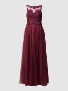 Laona Abendkleid mit Zierbesatz in Bordeaux, Größe 40