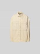 Iro Hemdbluse mit Druckknopfleiste in Beige, Größe 38