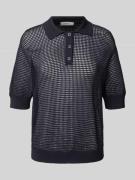 Ivy Oak Poloshirt mit Lochstickerei Modell 'FLO' in Marine, Größe XS