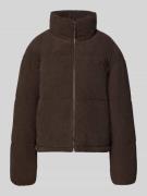 REVIEW Regular Fit Steppjacke in Cord-Optik in Dunkelbraun, Größe L