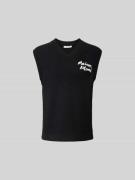 MAISON KITSUNÉ Tanktop in Ripp-Optik in Black, Größe M