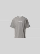 MAISON KITSUNÉ Oversized T-Shirt aus Baumwolle in Hellgrau, Größe XL