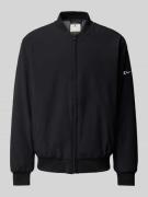 CHAMPION Bomberjacke mit Label-Print in Black, Größe S