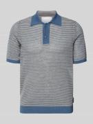 Marc O'Polo Regular Fit Poloshirt aus Baumwoll-Leinen-Mix in Blau, Grö...