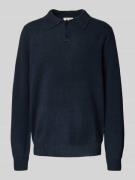 Forét Regular Fit Poloshirt aus Woll-Mix mit Knopfleiste in Dunkelblau...