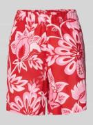 Oui Shorts aus reiner Baumwolle in Hellrot, Größe 44