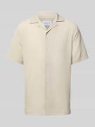 Lindbergh Relaxed Fit Freizeithemd mit Reverskragen in Sand, Größe XL