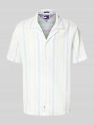 Tommy Jeans Regular Fit Freizeithemd mit Allover-Muster in Offwhite, G...