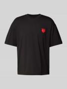 HUGO T-Shirt mit Label-Print Modell 'Dewdam' in Black, Größe S