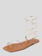 ALOHAS Sandalen aus echtem Leder in Gold, Größe 41