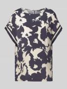 comma Blusenshirt mit Rundhalsausschnitt in Marine, Größe 38