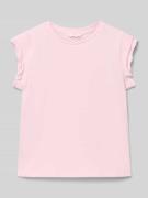 Mango T-Shirt mit Wellensaum an den Ärmeln Modell 'LILI' in Rosa, Größ...