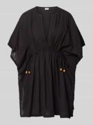 Jake*s Casual Kaftan aus Baumwolle mit V-Ausschnitt in Black, Größe L/...