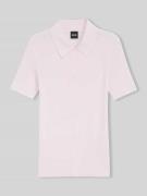 BOSS Slim Fit Poloshirt aus Rippstrick in Rose, Größe L