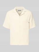 REVIEW Boxy Fit Freizeithemd in Plissee-Optik in Ecru, Größe L