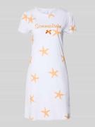 LOUIS & LOUISA Nachthemd mit Stitching Modell 'Sommerliebe' in Orange,...