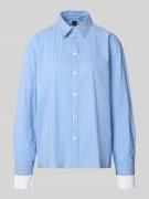 Stefanel Hemdbluse mit Knopfleiste in Hellblau Melange, Größe XS