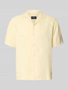 MCNEAL Regular Fit Leinenhemd mit Reverskragen in Hellgelb, Größe L