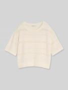 Tom Tailor Denim Relaxed Fit Pullover in Strickoptik in Offwhite, Größ...