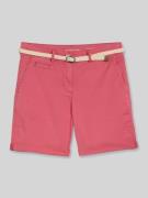 Tom Tailor Chinoshorts mit Gürtel in Pink, Größe 34